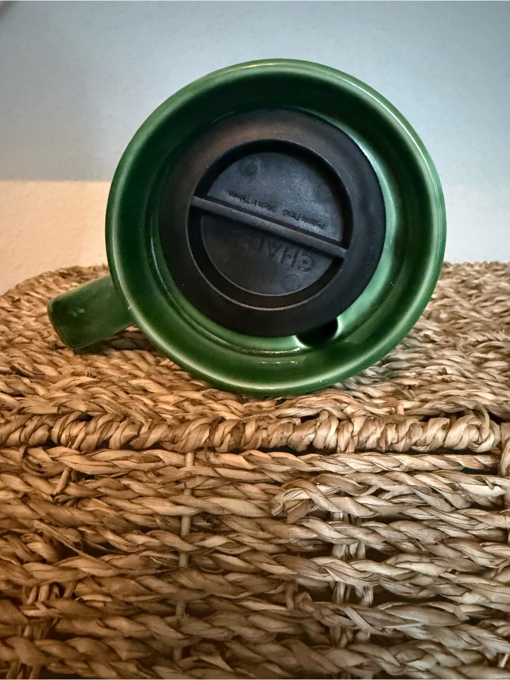 Vintage Starbucks Chaleur Green Ceramic Tribal Travel Mug with Lid - Picture 4 of 6